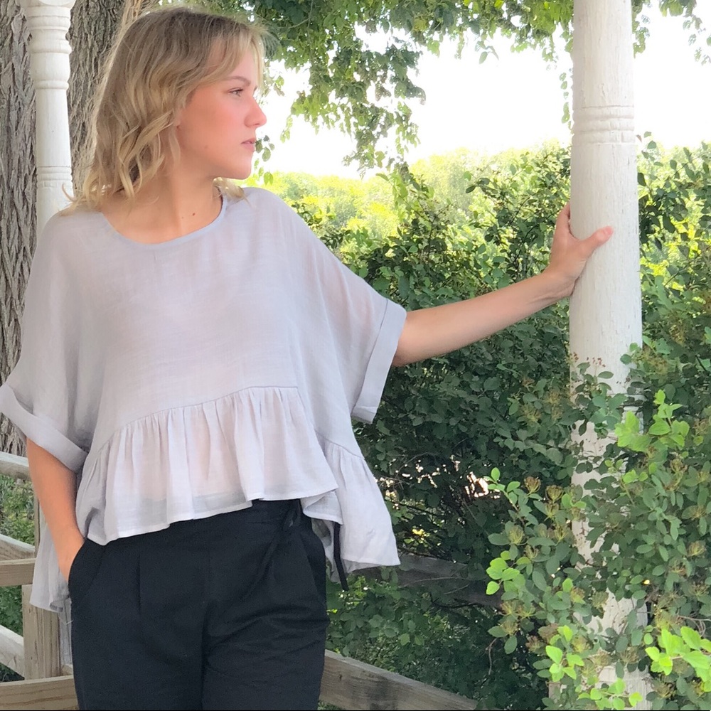 Oversize Peplum Crop Top